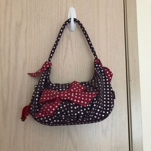 Kipling polka dot baguette style bag